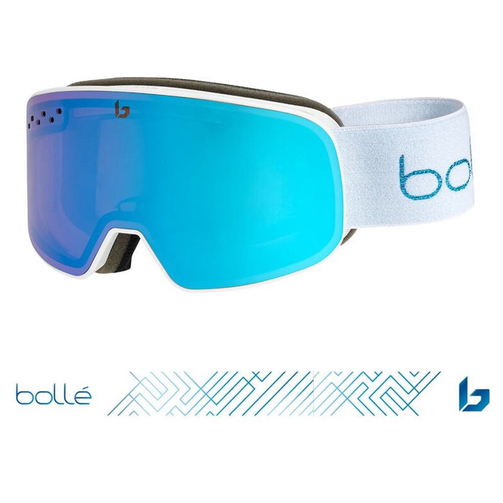 NEVADA SMALL - Matte White/Metallic Blue with Azure Lens