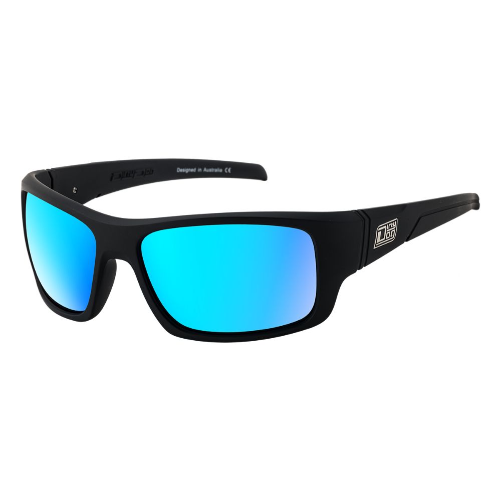 STRAY - Satin Black with Polarized Ice Blue Mirror Lens