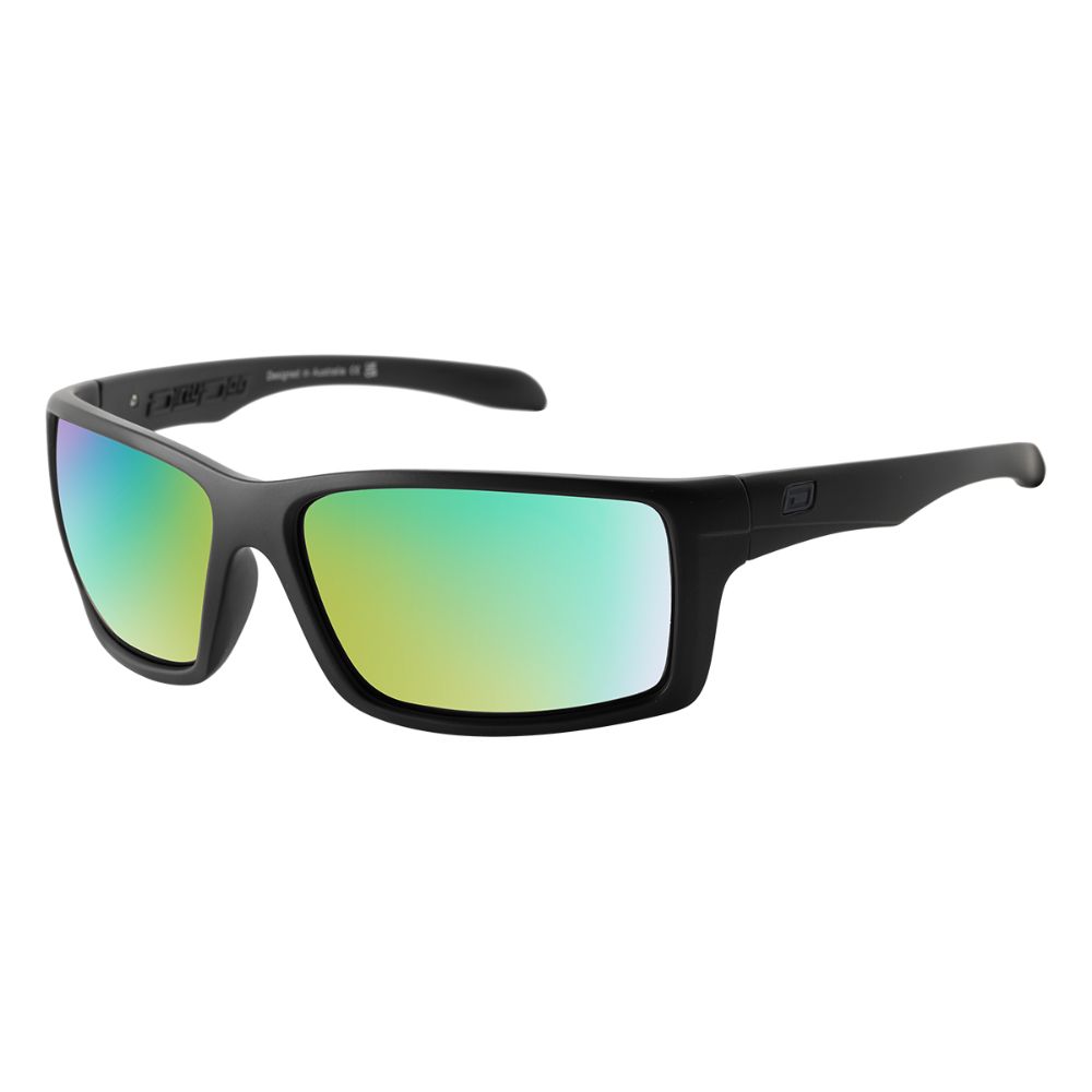 KNUCKLE - Satin Black with Polarized Green Revo Lens