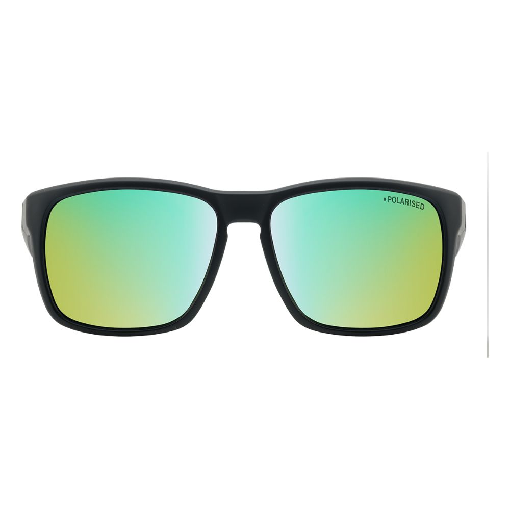 HOODLUM - Satin Black with Polarized Green Mirror Lens