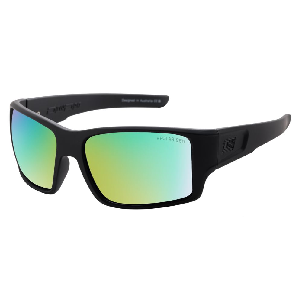 CHILL - Satin Black with Polarized Green Fusion Mirror Lens