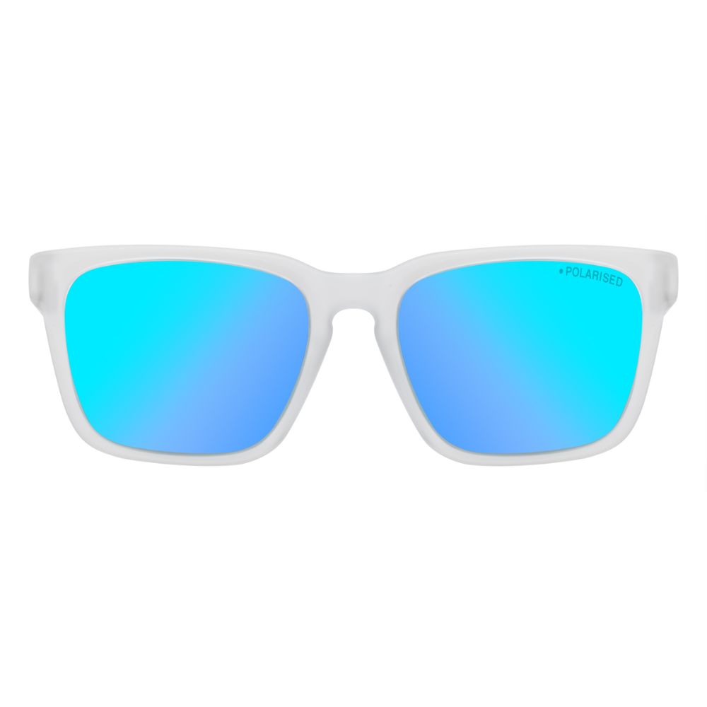 GOAT - Satin Crystal Clear with Polarized Ice Blue Mirror Lens