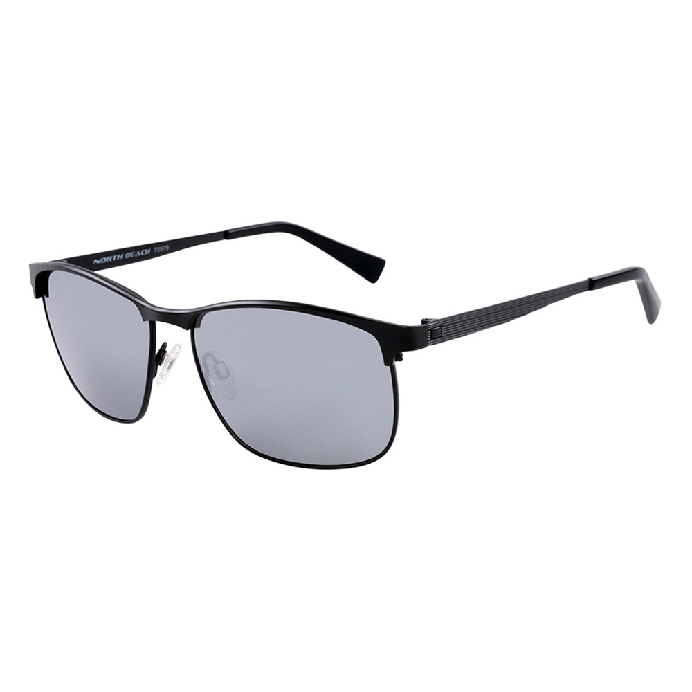 NISHIN - Matte Black with Polarized Smoke White Mirror Lens