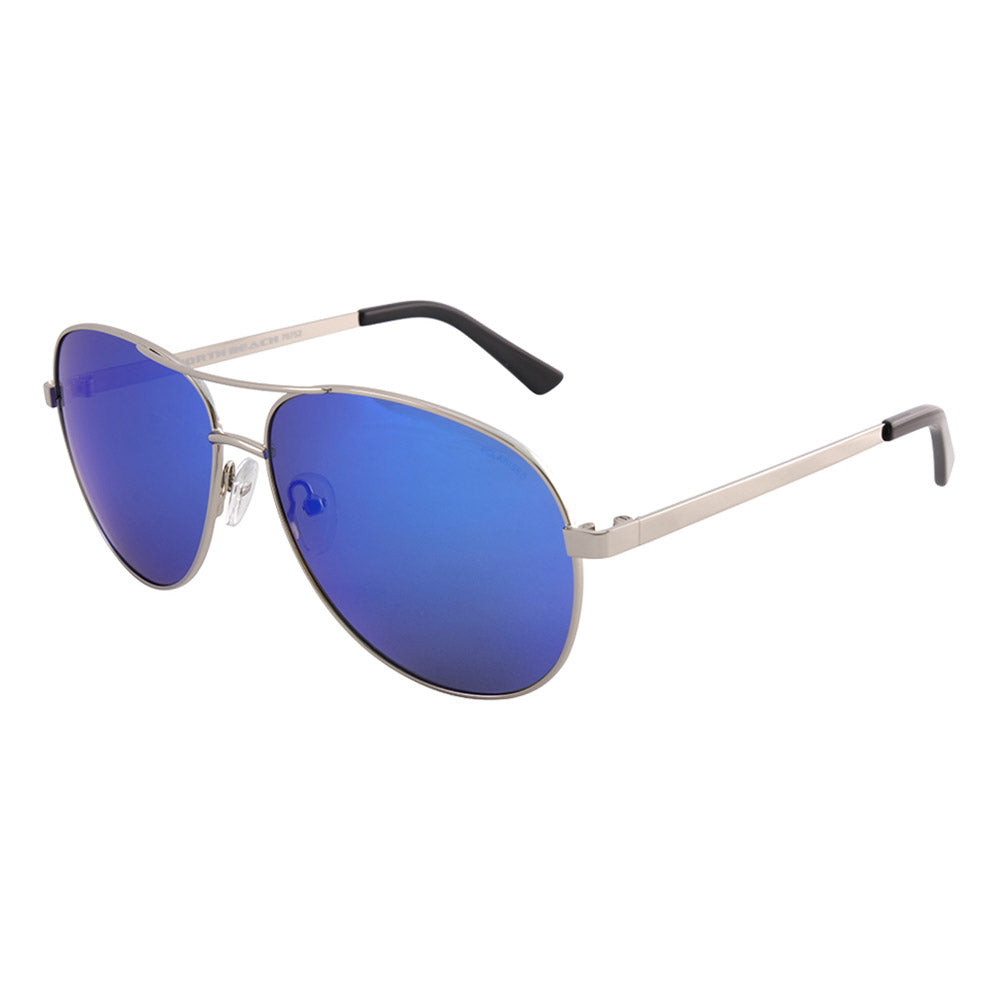 POLLACK - Silver with Polarized Blue Mirror Lens