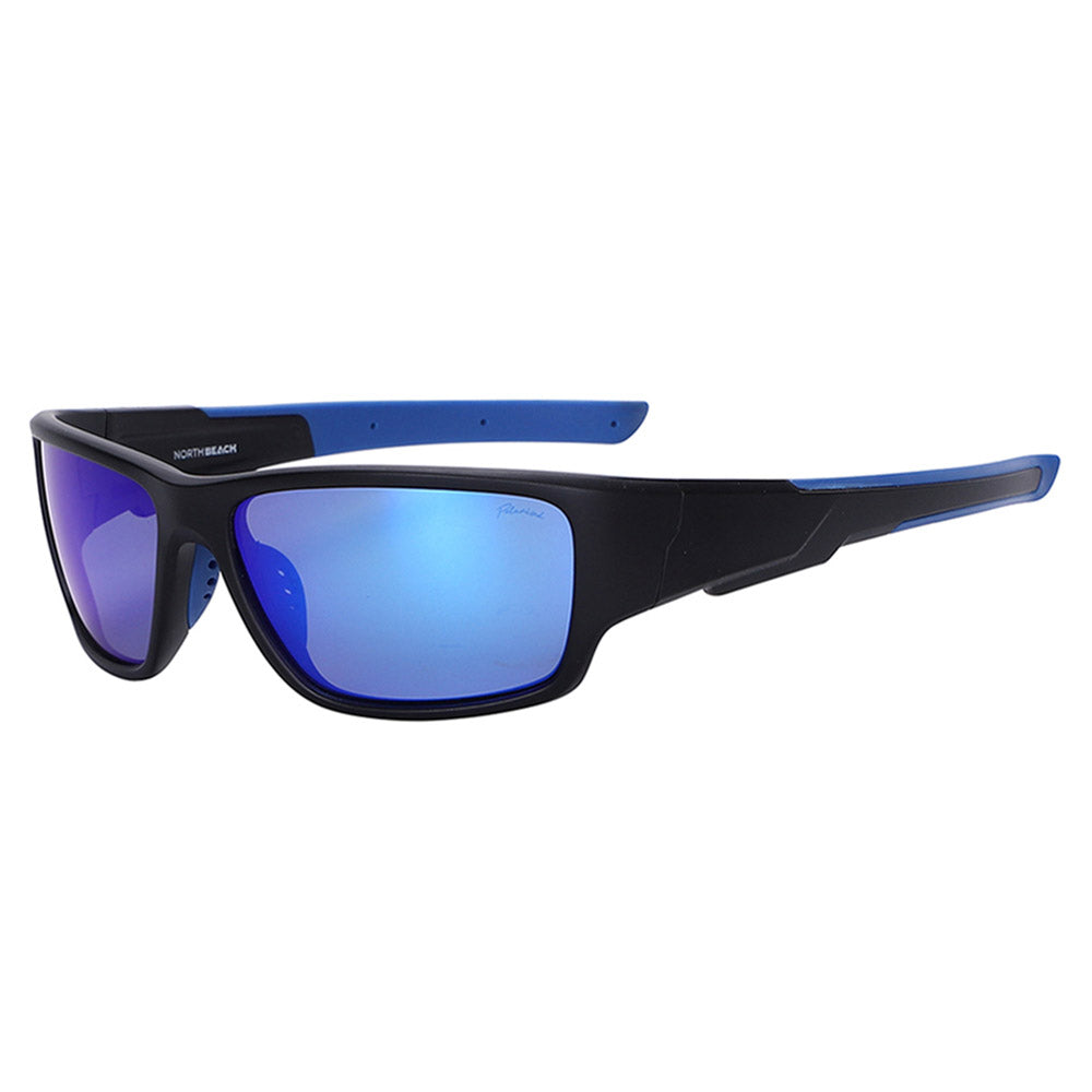 LUXY - Satin Black with Polarized Ice Blue Mirror Lens