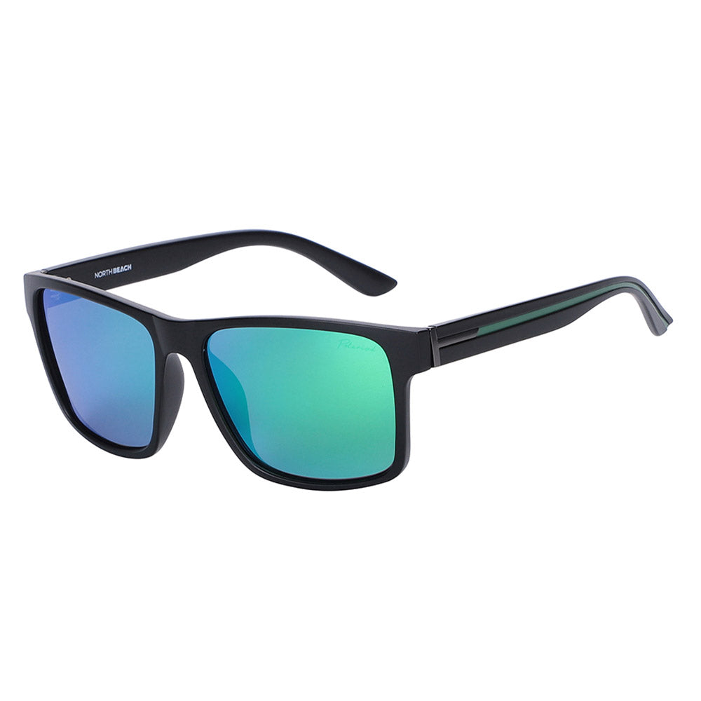 VARK - Satin Black with Polarized Green Mirror Lens