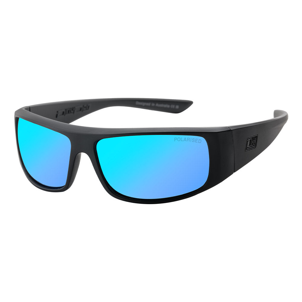 SHARKY - Satin Black with Polarized Ice Blue Lens