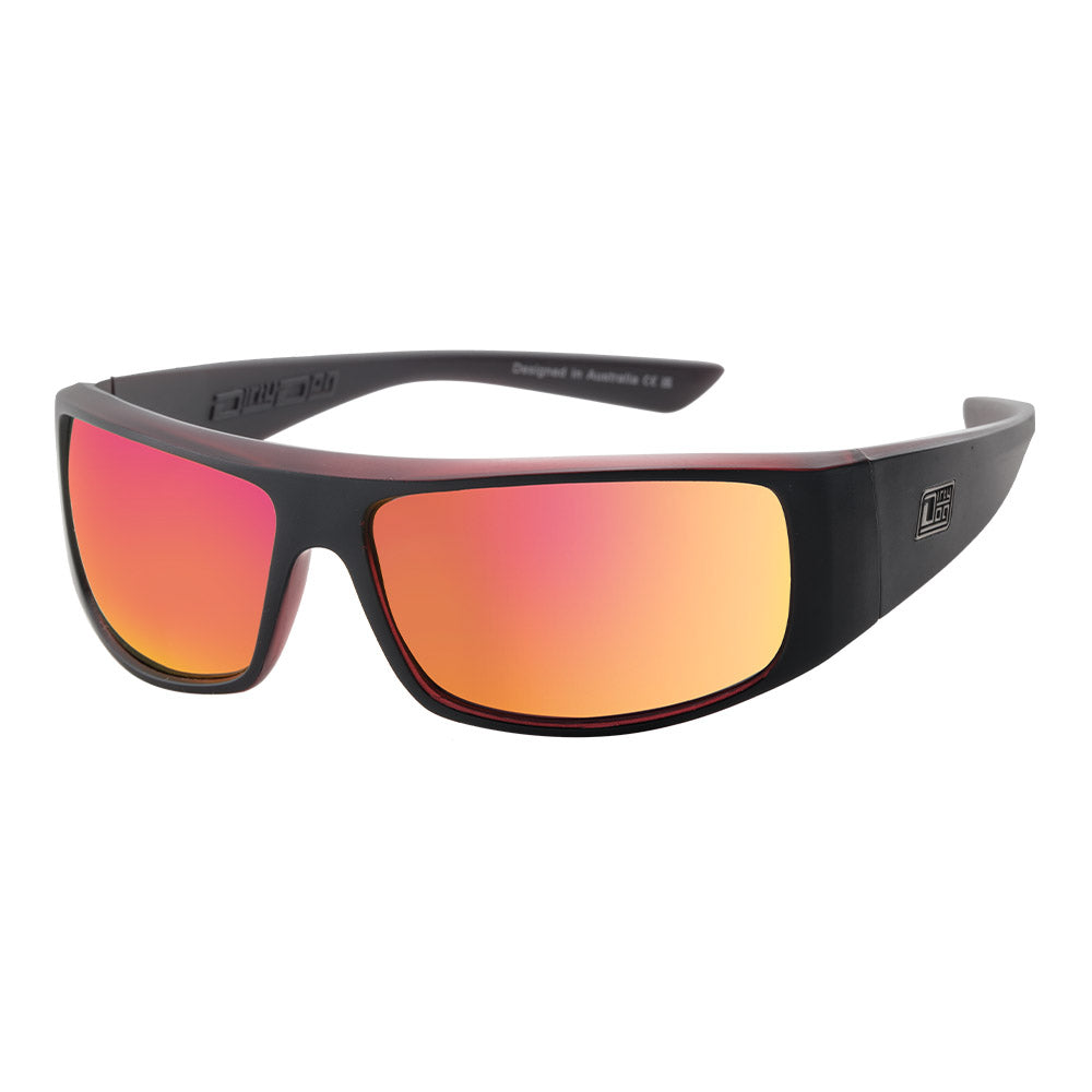 SHARKY - Satin Black with Polarized Red Fusion Lens