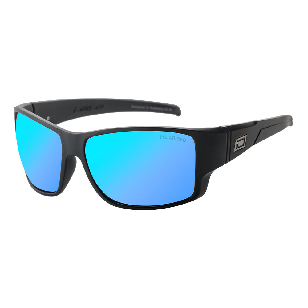HOODOO - Satin Black with Ice Blue Polarized Lens
