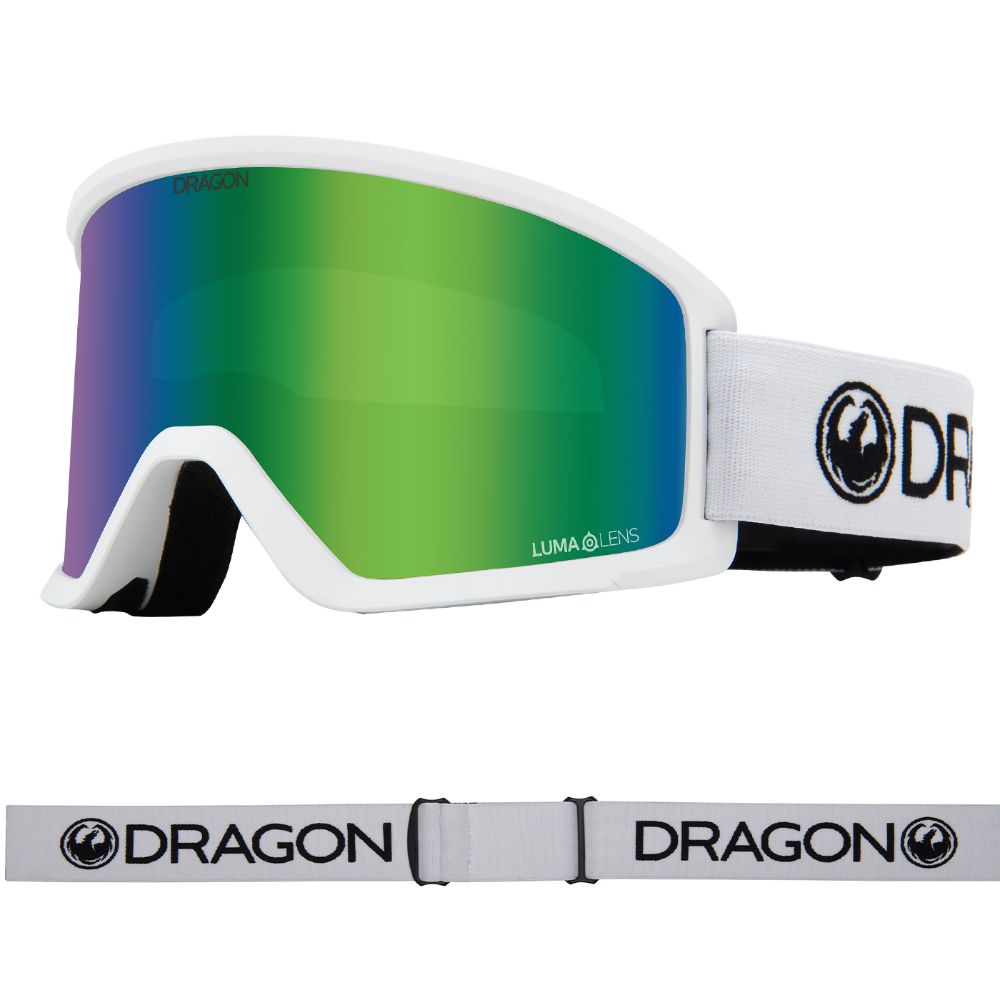 dragon d2 goggles Dragon D2 Unisex Snow Goggles - White with Lumalens Amber Lens DRG185-101