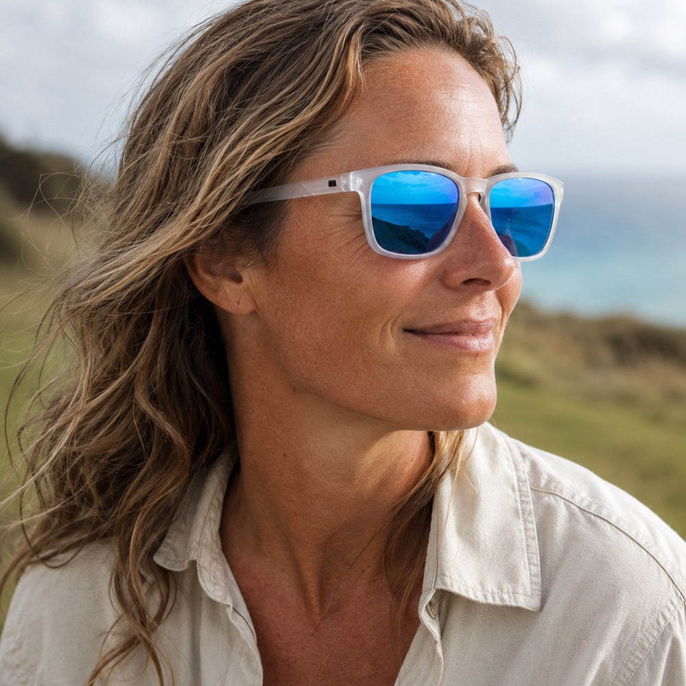 SHADOW - Satin Crystal with Polarized Ice Blue Mirror Lens